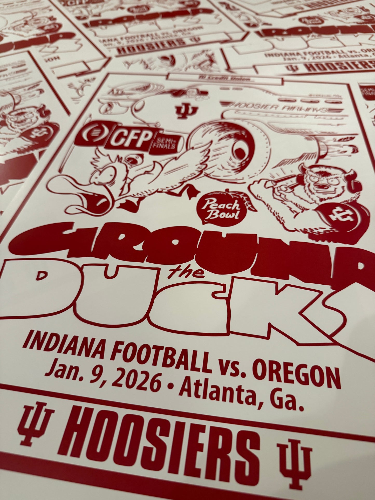 Indiana University Hoosiers 2025-26 Football Peach Bowl Spirit Poster