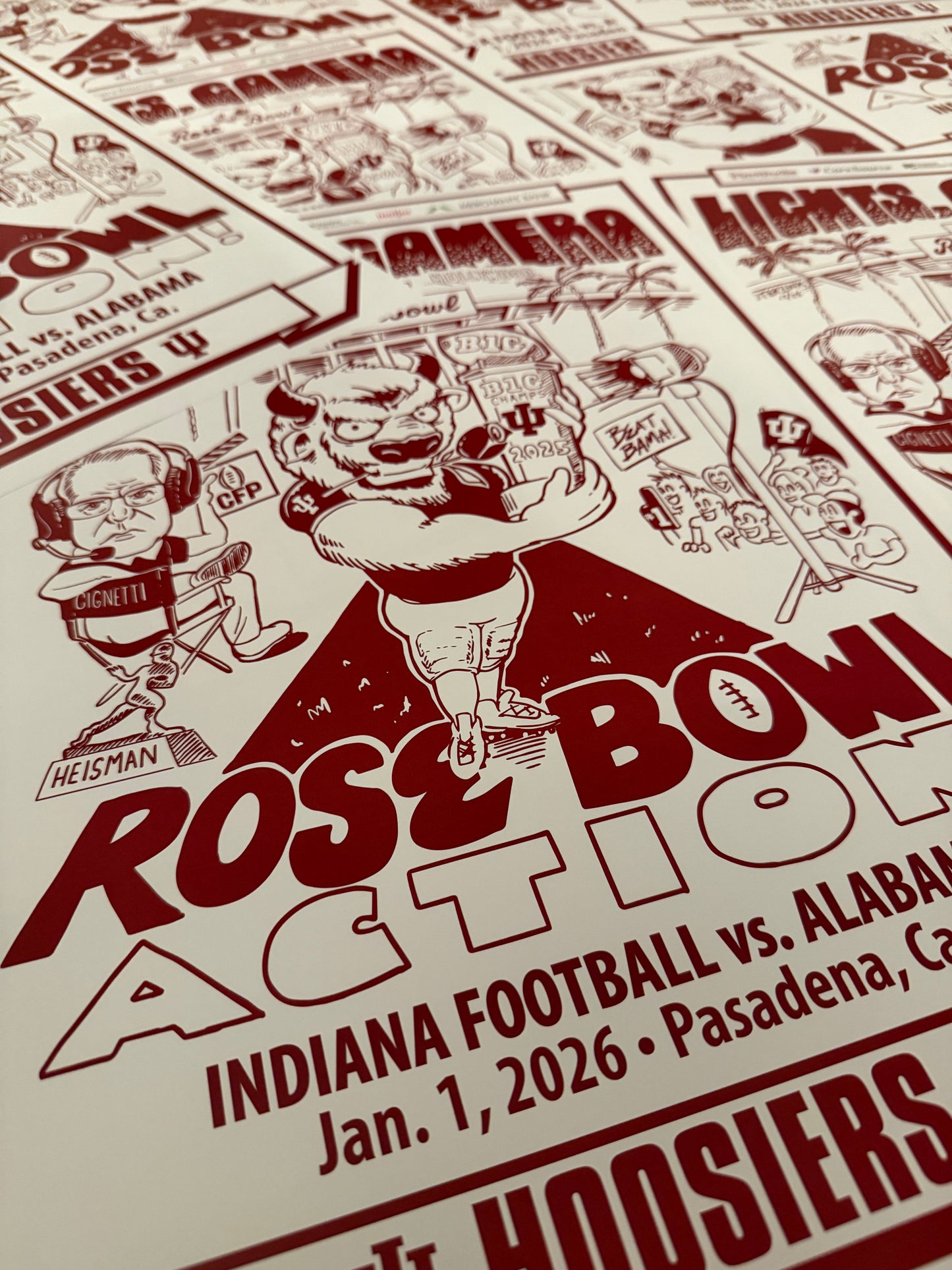 Indiana University Hoosiers 2025 Football Rose Bowl Spirit Poster