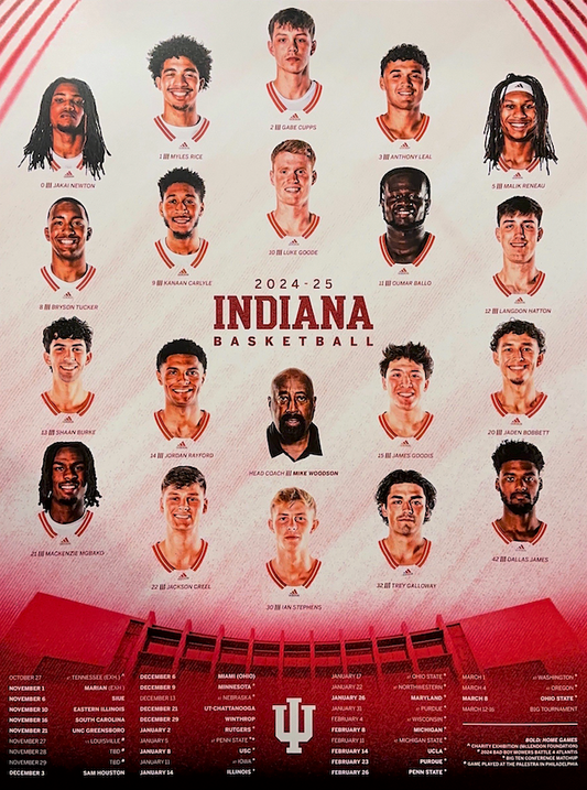 2024-2025 Indiana Mens Basketball Poster