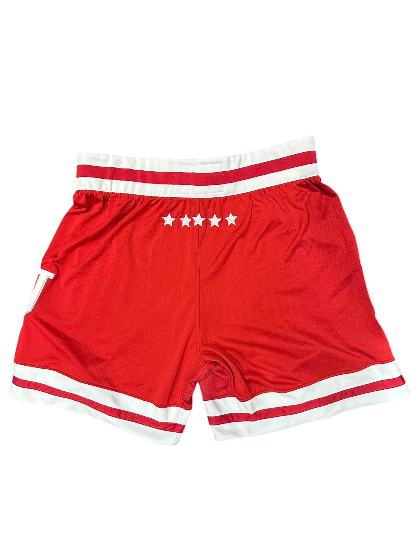 Rear side of 2018 Indiana Hoosier team issue Adidas shorts. 