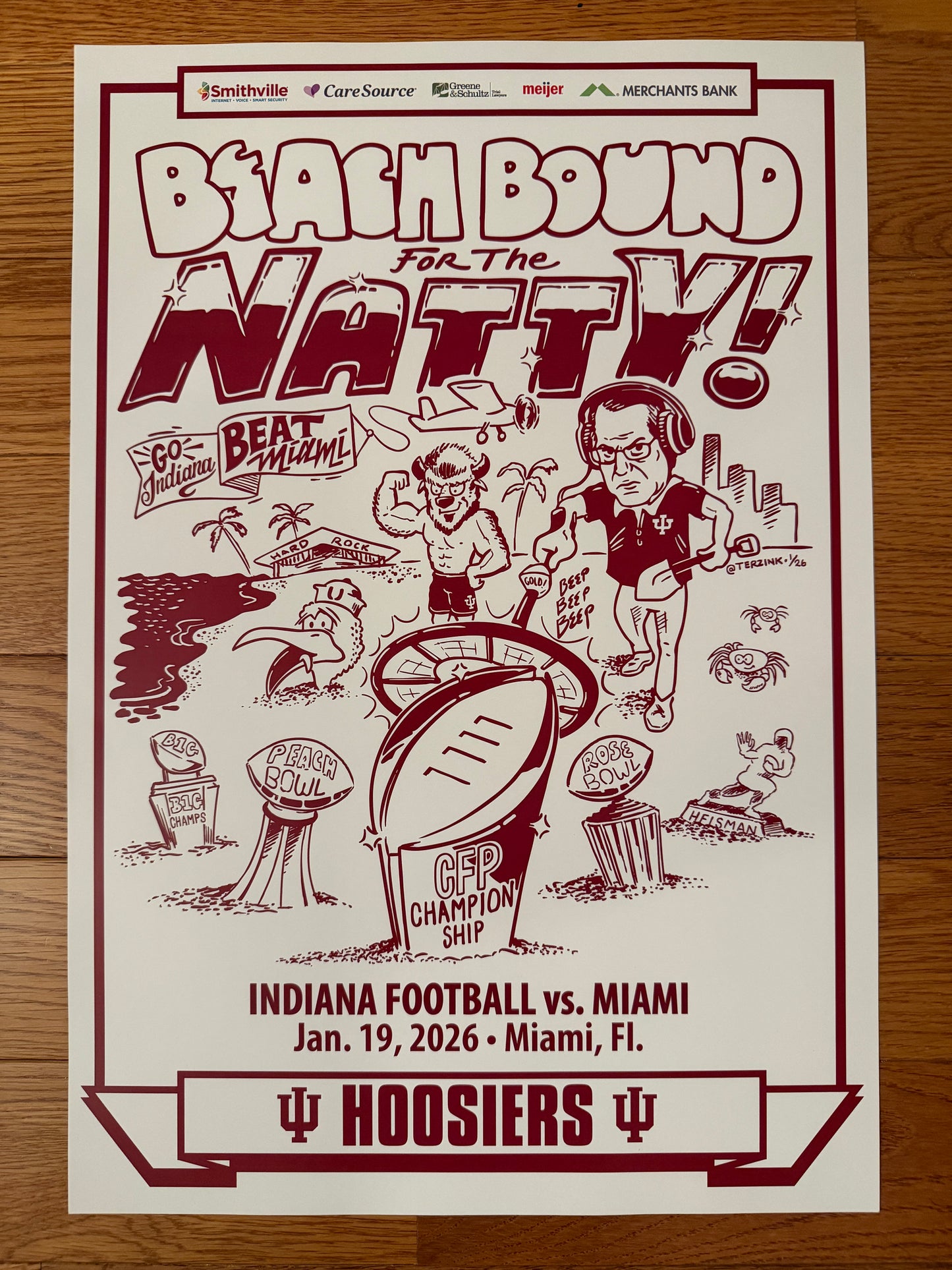 Indiana University Hoosiers 2025-26 Football National Championship Natty Poster