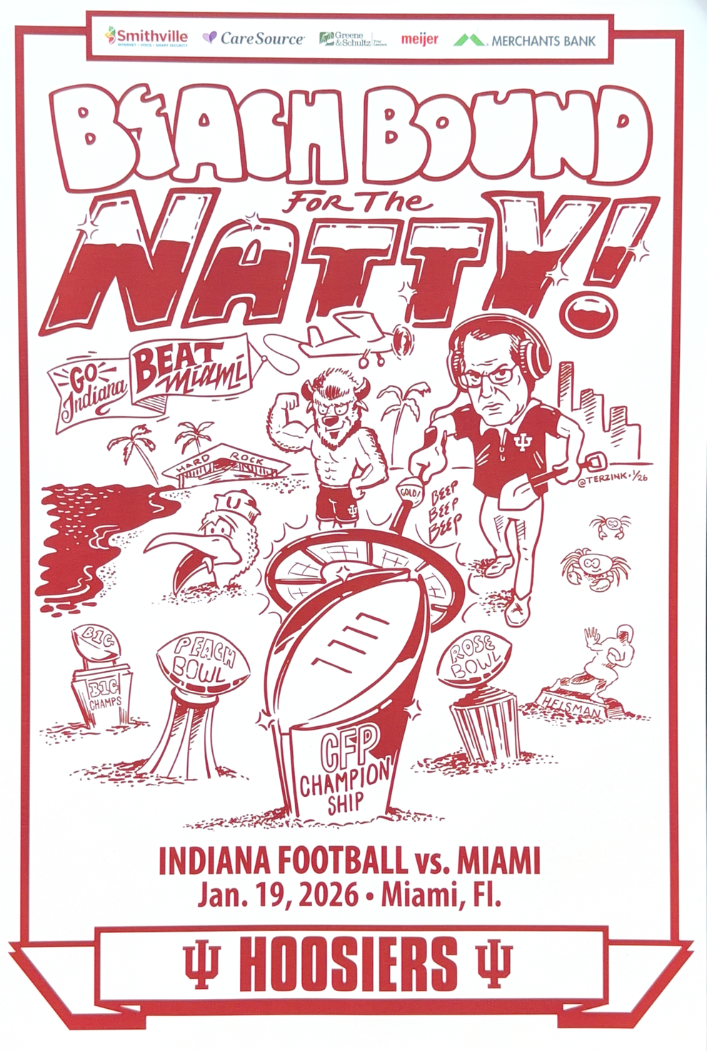 Indiana University Hoosiers 2025-26 Football National Championship Natty Poster