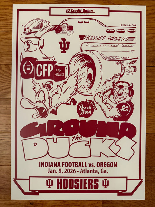 Indiana University Hoosiers 2025-26 Football Peach Bowl Spirit Poster