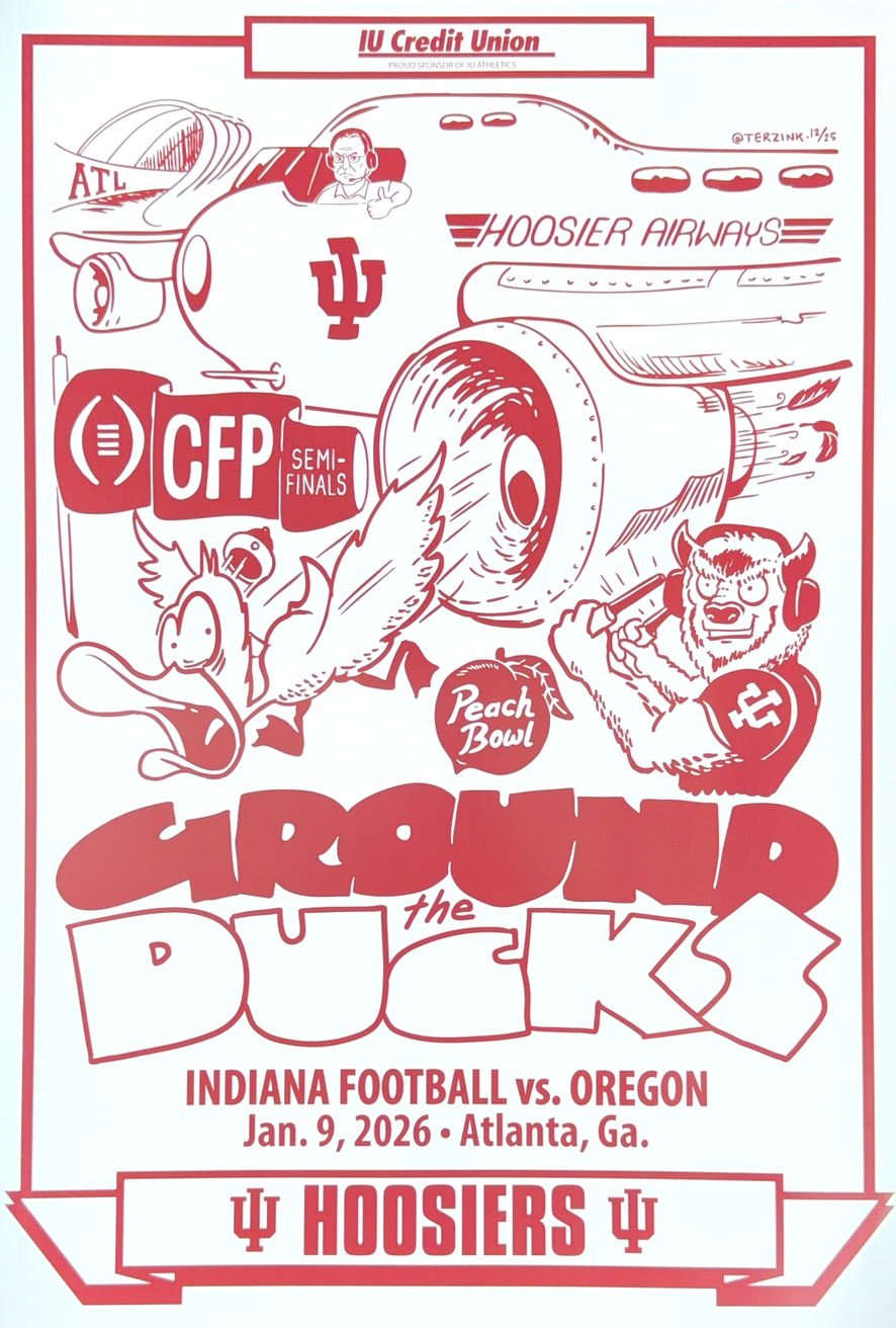 Indiana University Hoosiers 2025-26 Football Peach Bowl Spirit Poster
