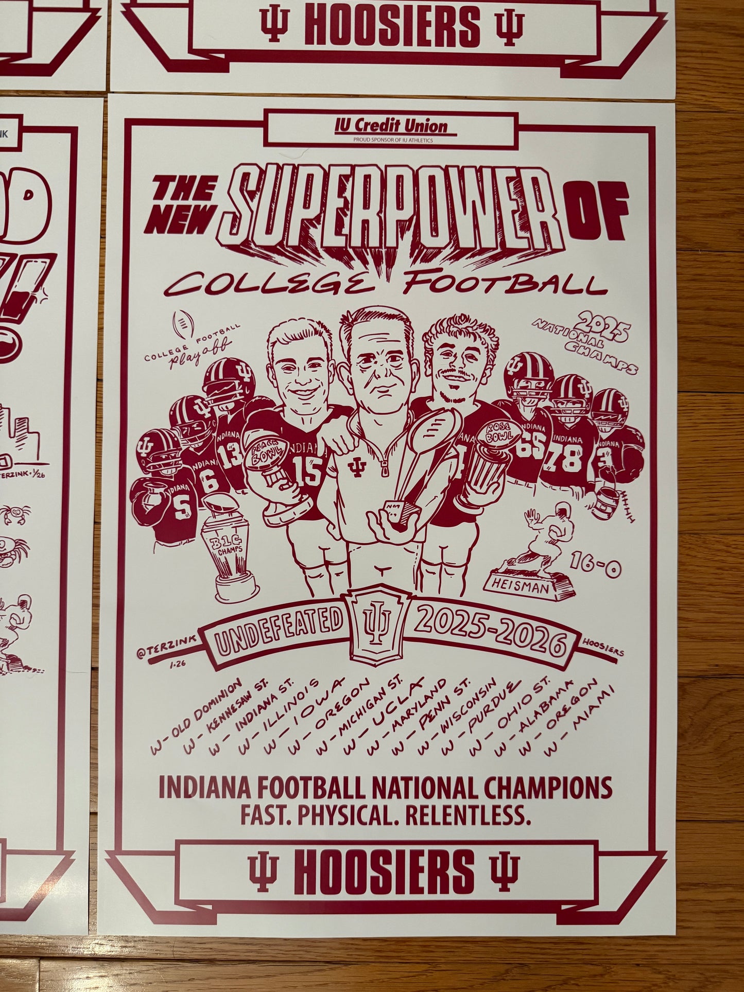 Indiana Hoosiers 2025-26 Football CFP Spirit Poster Complete Set