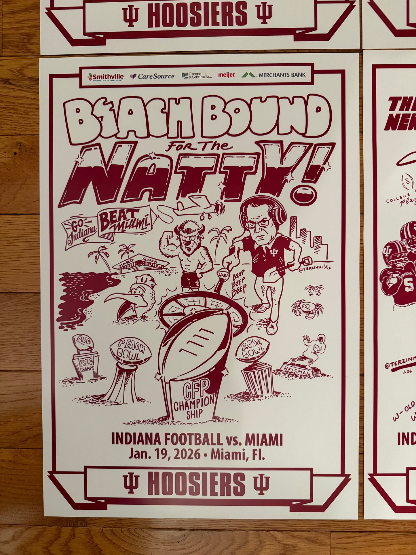 Indiana Hoosiers 2025-26 Football CFP Spirit Poster Complete Set