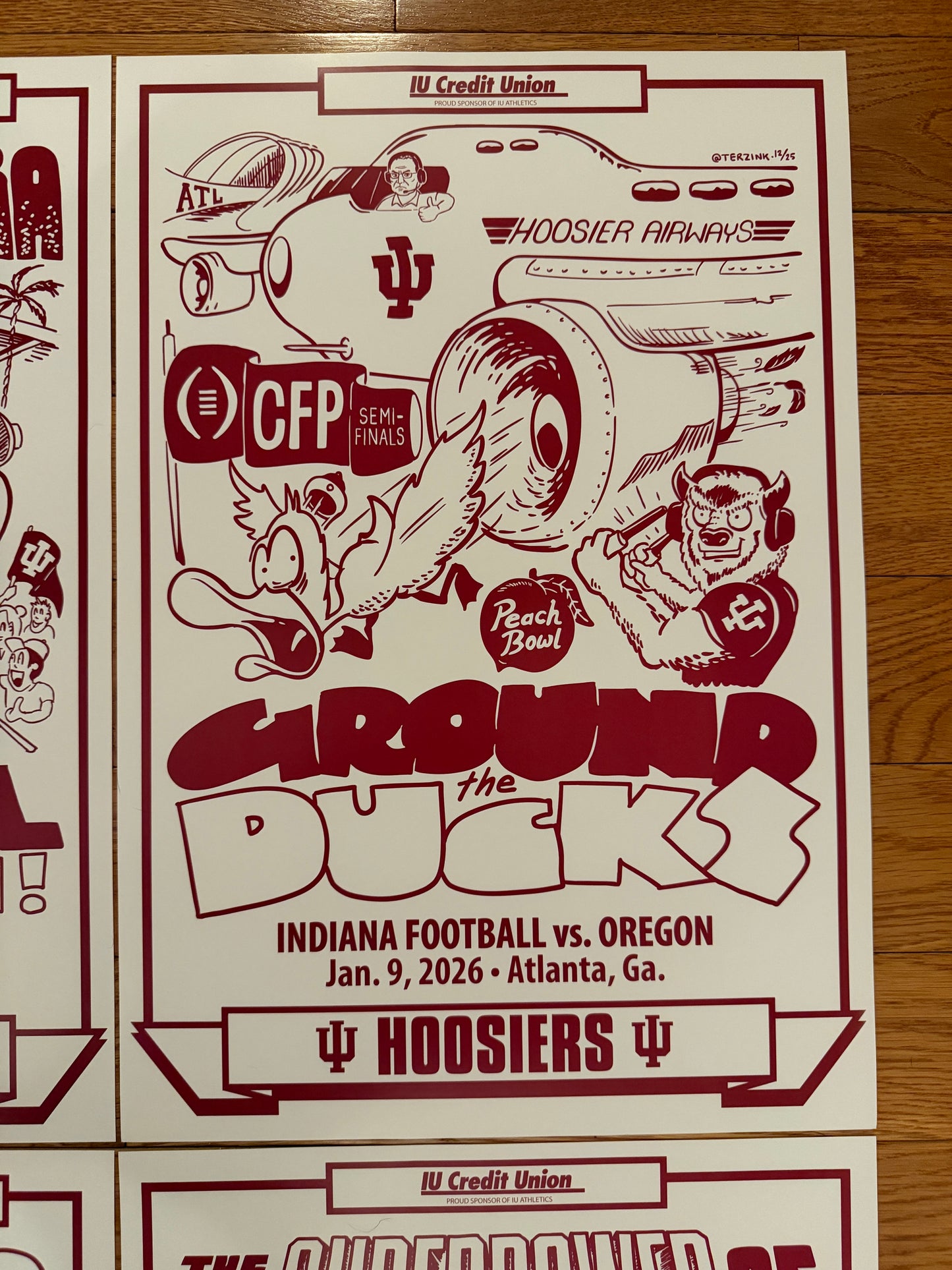 Indiana Hoosiers 2025-26 Football CFP Spirit Poster Complete Set