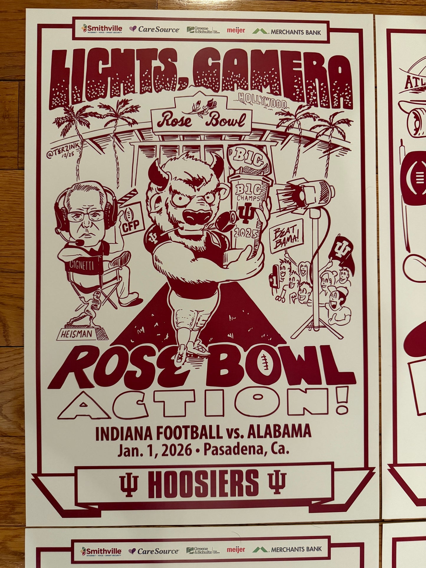 Indiana Hoosiers 2025-26 Football CFP Spirit Poster Complete Set