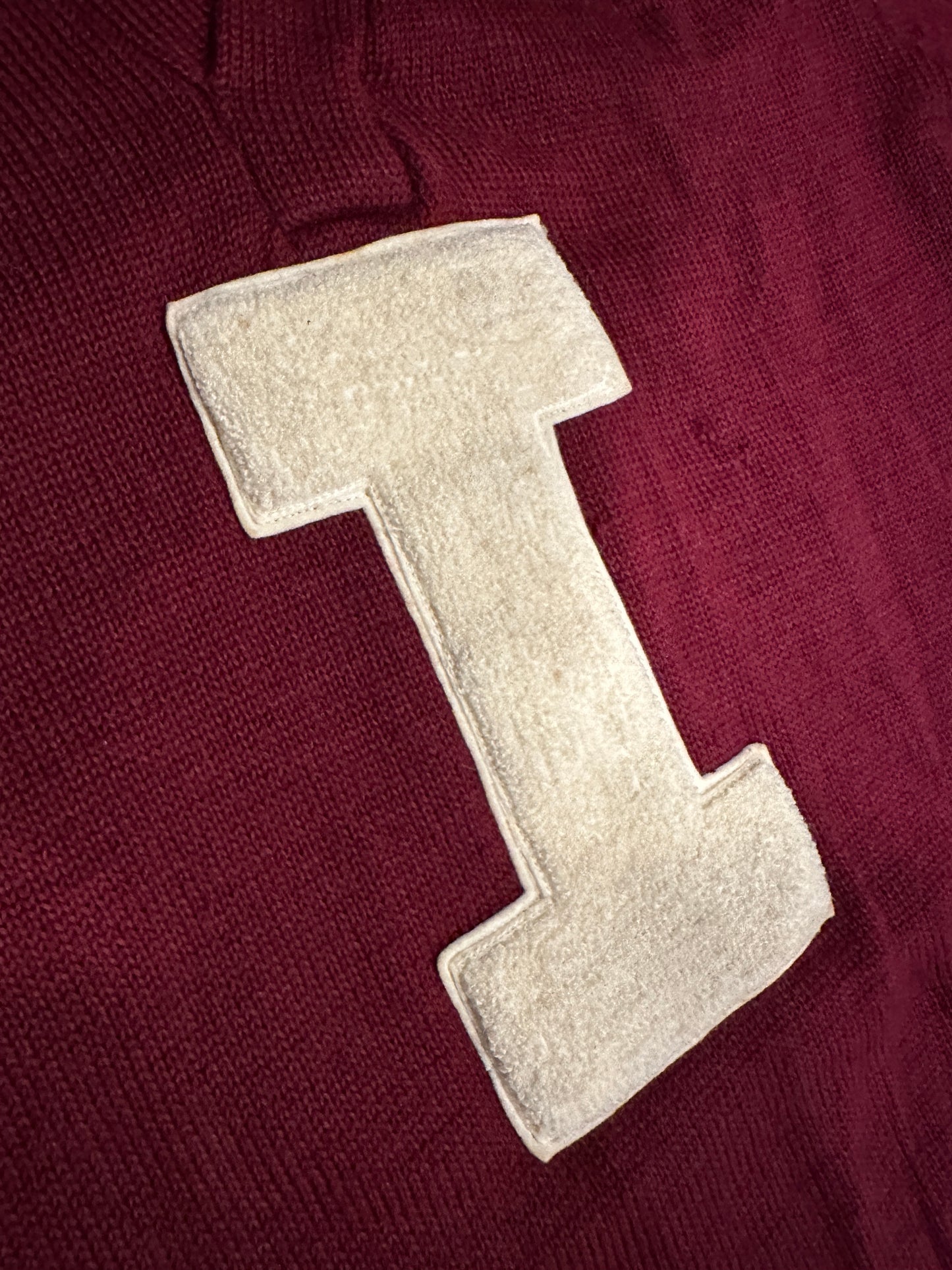 Close up of front stitching.