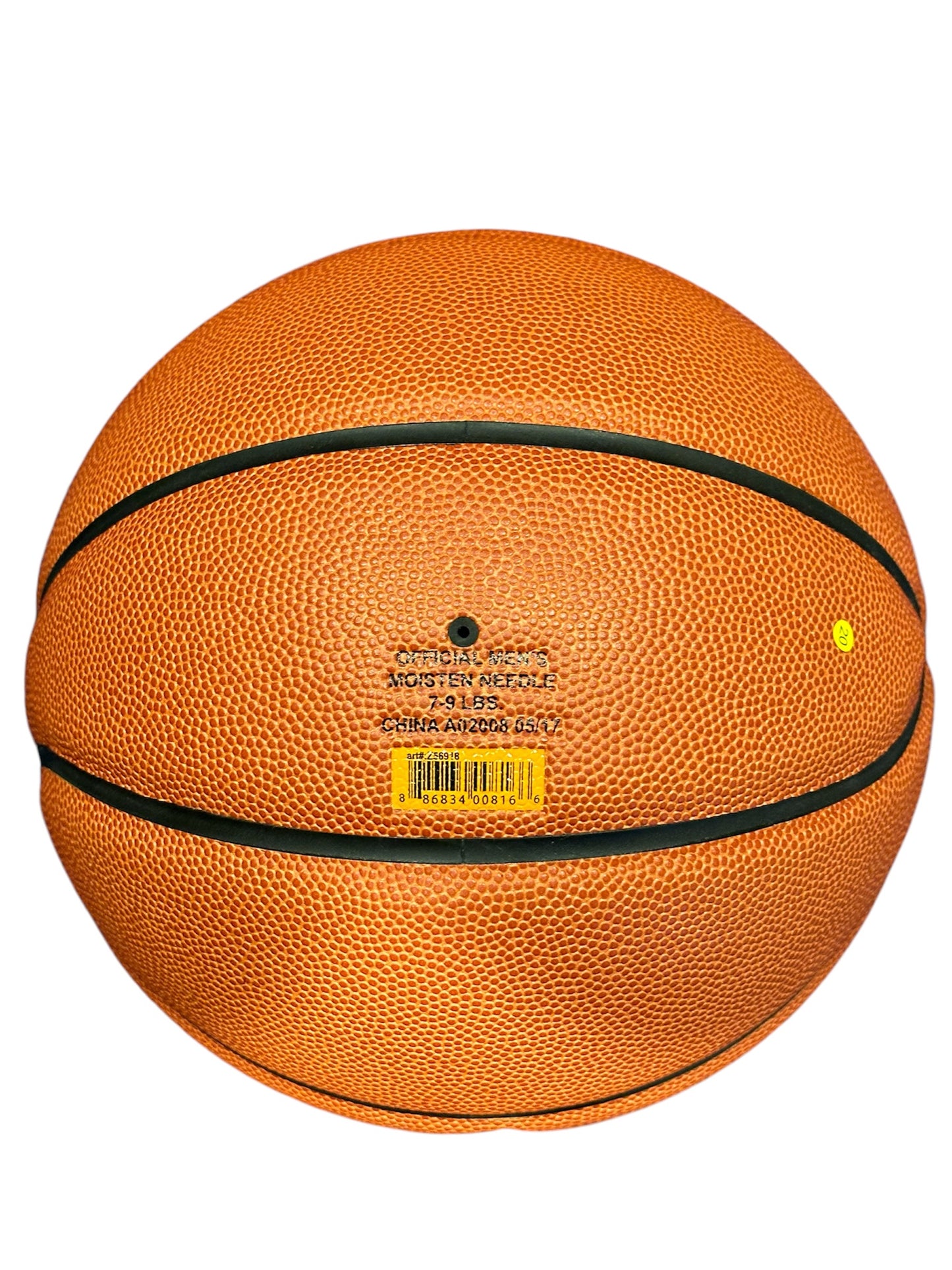 Rear side of Indiana University Hoosiers team issue basketball.