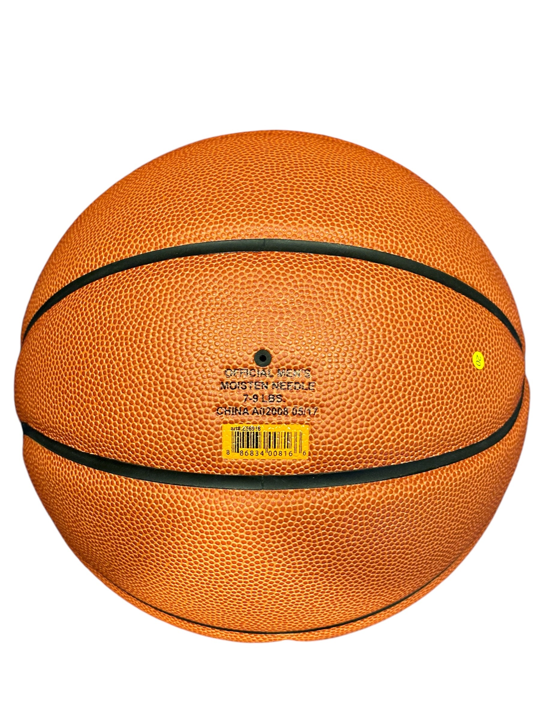 Rear side of Indiana University Hoosiers team issue basketball.